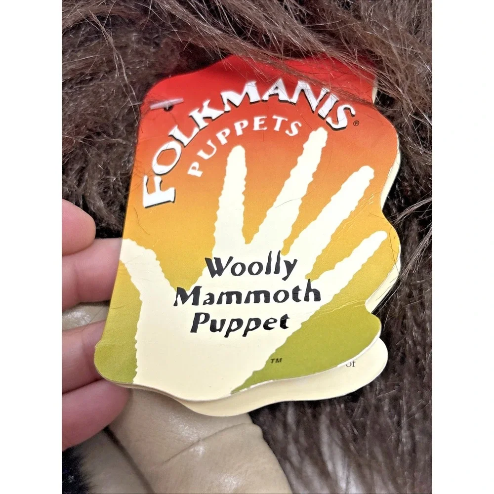 Folkmanis Wooly Mammoth Hand Puppet Full Body Plush Stuffed Toy Retired 18